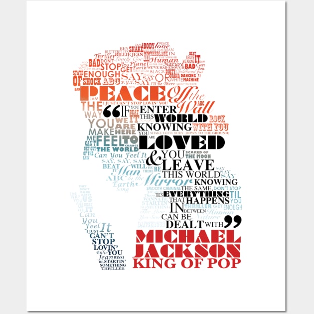 Michael Jackson - King Of Pop Typography - Type A Wall Art by Obtineo